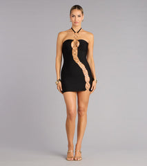 Kallie O-Ring Cutout Bandage Mini Dress
