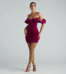 Rachael Velvet Faux Pearl Party Dress