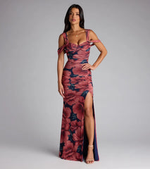 Layla Floral Cold Shoulder Mermaid Formal Dress