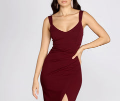 Anita High Slit Crepe Dress