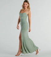 Mellie Faux Pearl Mesh Mermaid Long Formal Dress