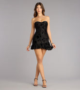 Dream Of Me Velvet Floral Mini Dress