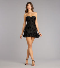 Dream Of Me Velvet Floral Mini Dress
