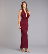Merlot Nights Halter Maxi Dress
