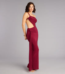 Bold Curve One-Shoulder Maxi Dress