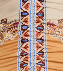 Vibrant Side Geometric Print Bodycon Midi Dress