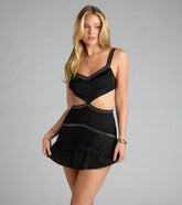 Shimmy In The Spotlight Cutout Fringe Mini Dress