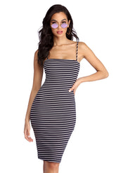 Sassy In Stripes Midi Dress