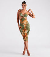 Summer In Tie Dye Cutout Midi Dress