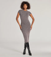 Back To Basics Ribbed Knit Midi Dress