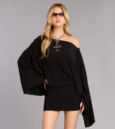 Effortlessly Extra Off-The-Shoulder Mini Dress