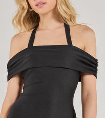 Step Out Looking Chic Off-The-Shoulder Mini Dress