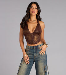 Night Instinct Halter Corset Top