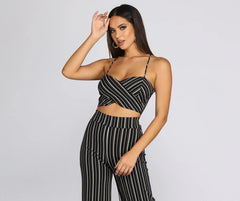 Sleek In Stripes Crop Top