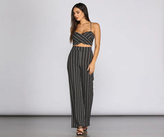 Sleek In Stripes Crop Top
