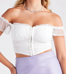 Polka Dot Cutie Mesh Crop Bustier