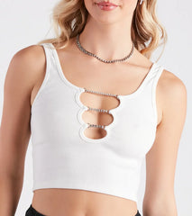 Basics That Shine Rhinestone Crop Tank Top