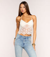 Too Cute To Cancel Floral Lace Crop Top