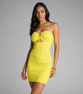 Glow Getter Strapless Cutout Mini Dress