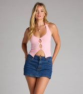 Sweet And Spicy Bow Cutout Halter Top
