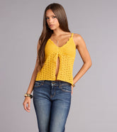 Caught Feelings Crochet Flyaway Top