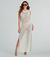 Resort Paradise Crochet Open Back Maxi Dress