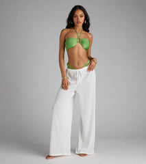 Beachy Sheer Woven Palazzo Pants