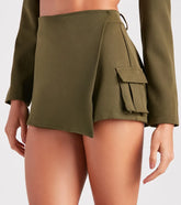 Cargo Cutie Faux Wrap Mini Skort