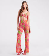Tropical Destination High Waist Palazzo Pants