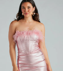 Ally Metallic Marbaou Feather Mini Dress