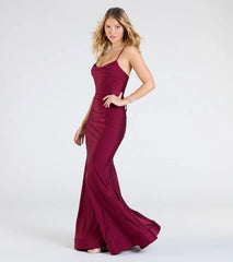 Marva Lace-Up Rhinestone Mermaid Formal Dress
