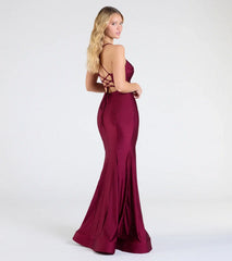 Marva Lace-Up Rhinestone Mermaid Formal Dress