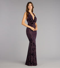 Morgan Plunge Cowl Neck Mermaid Formal Dress