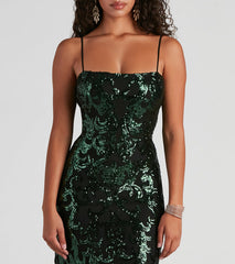 Candice Formal Sequin Tie Dress