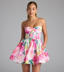 Picking Flowers Bustier Short Skater Dress