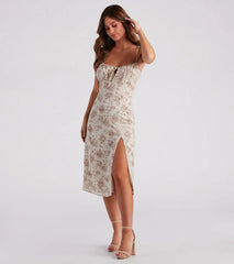 Precious Blooms Floral Midi Dress