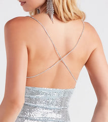 Fierce And Flashy Sequin And Rhinestone Mini Dress