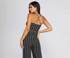 Sleek In Stripes Crop Top