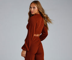 Tied Together Surplice Crop Top