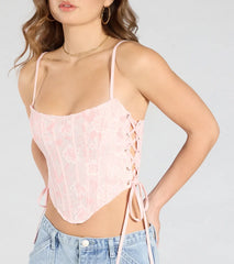 Swoon-Worthy Babe Lace-Up Corset Top