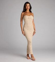 Barefoot Bliss Strapless Crochet Maxi