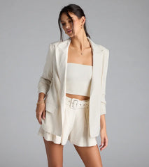 Looking Chic Blazer With Linen