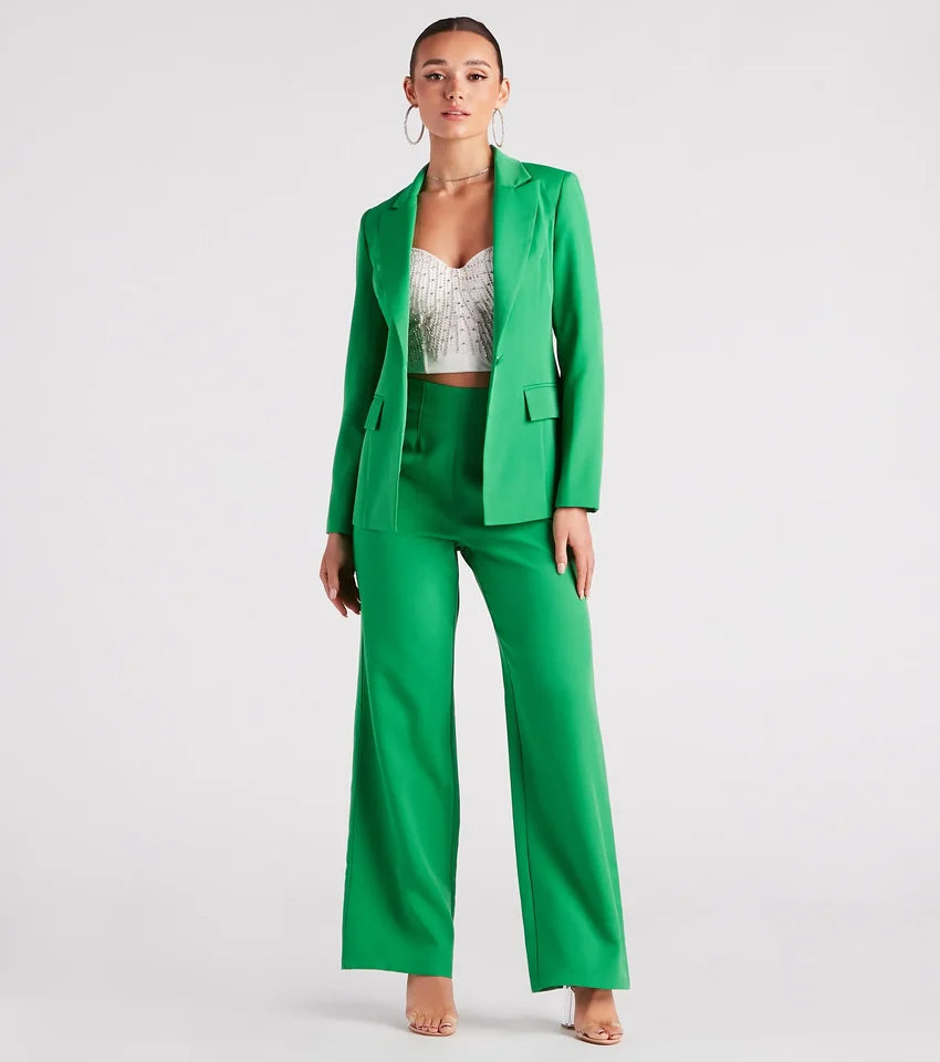 She Means Business Wide-Leg Pants