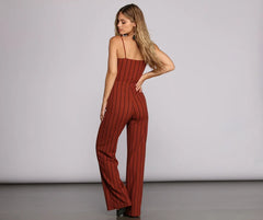 Zero In Keyhole Striped Jumpsuit